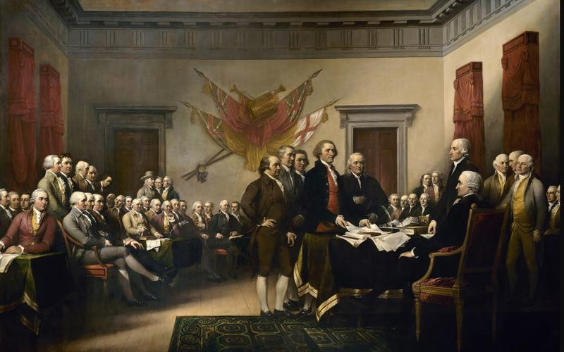 A Painting of the Declaration of Independance 