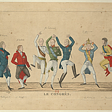 A drawing of dancing men from Vienna in 1814-15