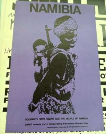 Figure 1: Poster produced by the Namibia Support Committee, 1975. Photograph taken by the author.