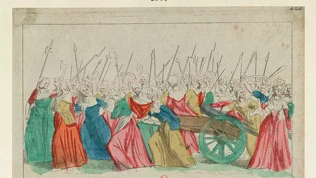 Painting of Women rebelling at Versailles