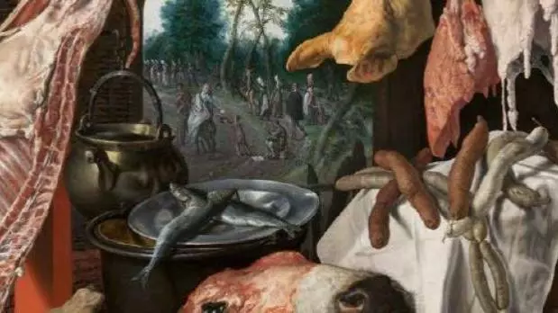 Pieter Aertsen’s “Butcher’s Stall with the Flight into Egypt”