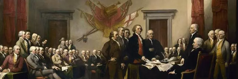 A Painting of the Declaration of Independance 
